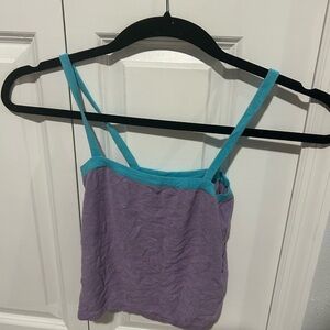 Anna Molinari Lavender and Aqua Strappy Top